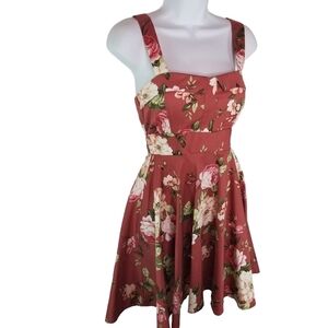IXIA pink floral pinup swing rockabilly dress Retro Coquettw